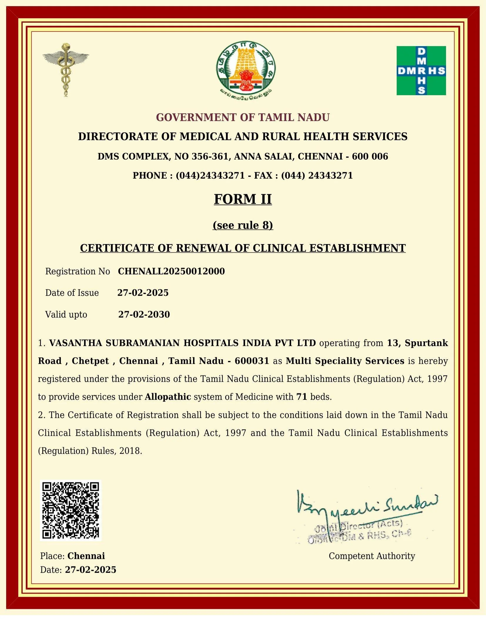 Government Registered Clinical Establishment