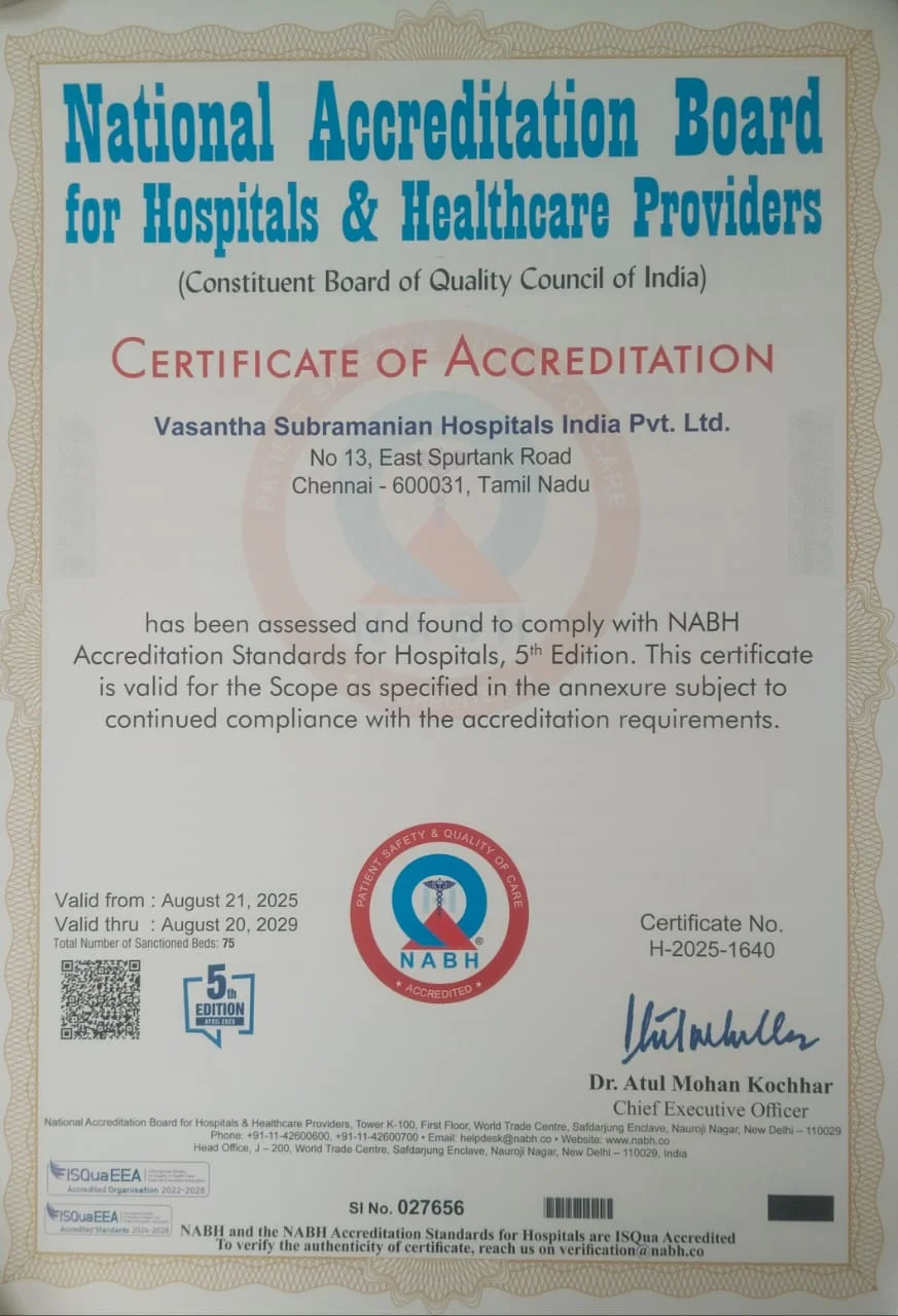 NABH Certificate of Accreditation – Chetpet